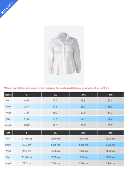 Collar Button Long Sleeve Blouse