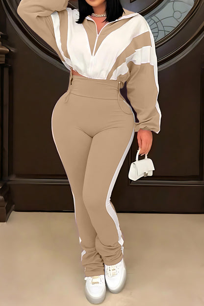 Sporty Color Block 2-Piece Tracksuit