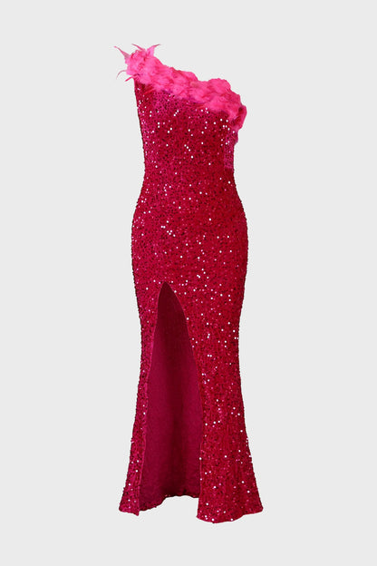 Sequin Feather Dress