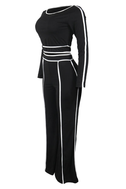 One Shoulder Top and Wide Leg Pants Set