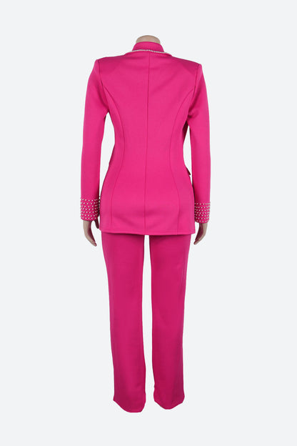Long Sleeve Slim Fit Stretch Suit Set