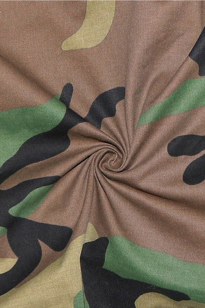Classic Camo Print Multi-Pocket Jacket
