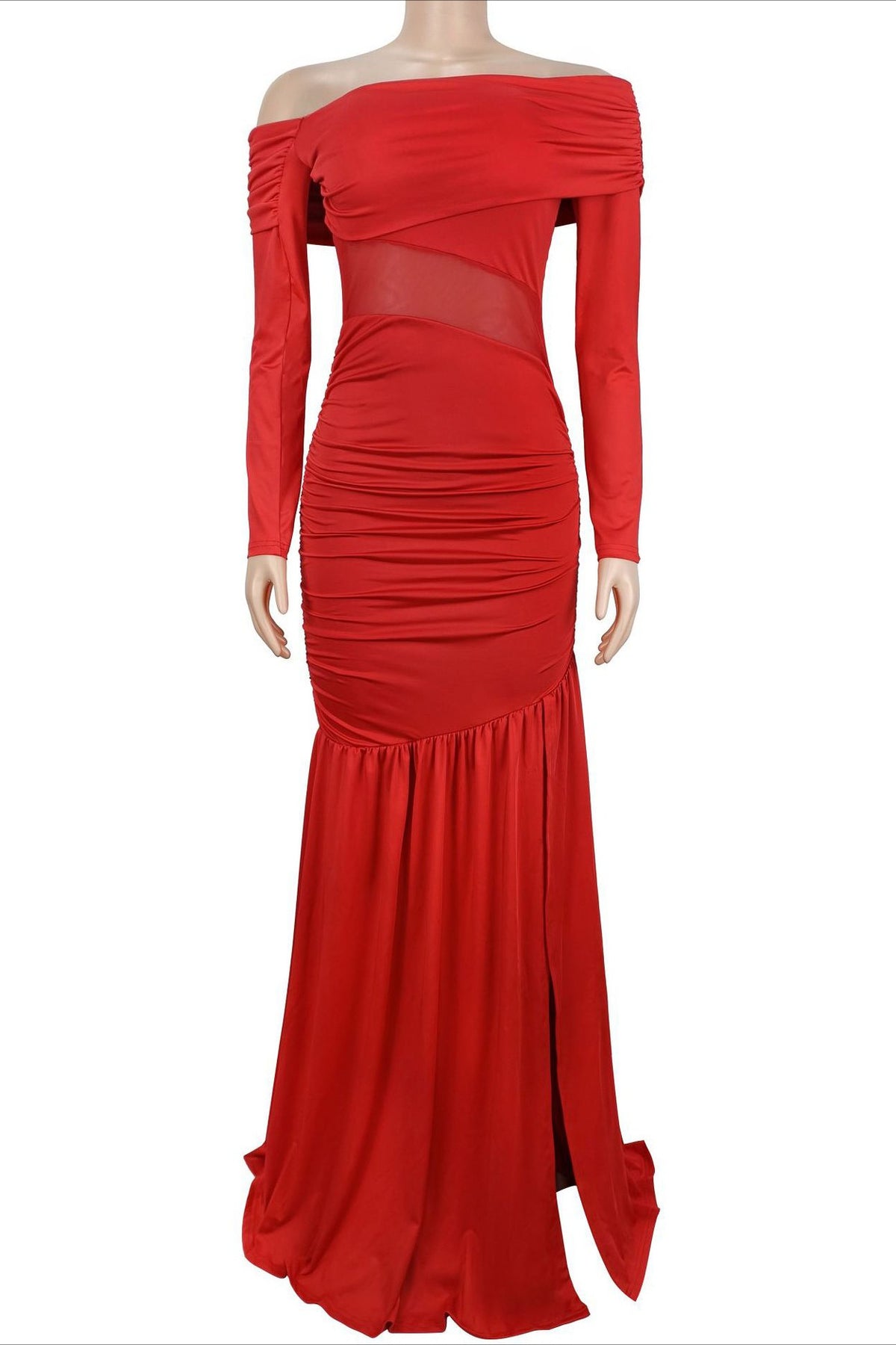 See-Through Mesh Maxi Dress