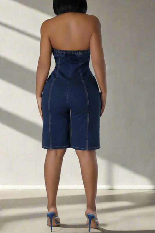 Sleeveless Denim Romper