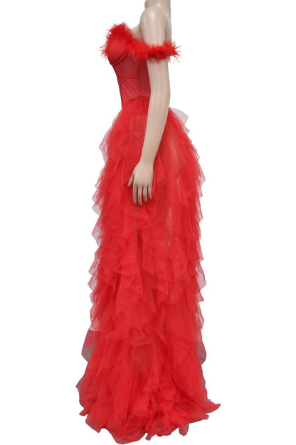 Strapless Corset Tulle Maxi Dress