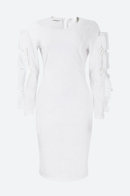 Ruffle Hem Solid Color Bodycon Dress