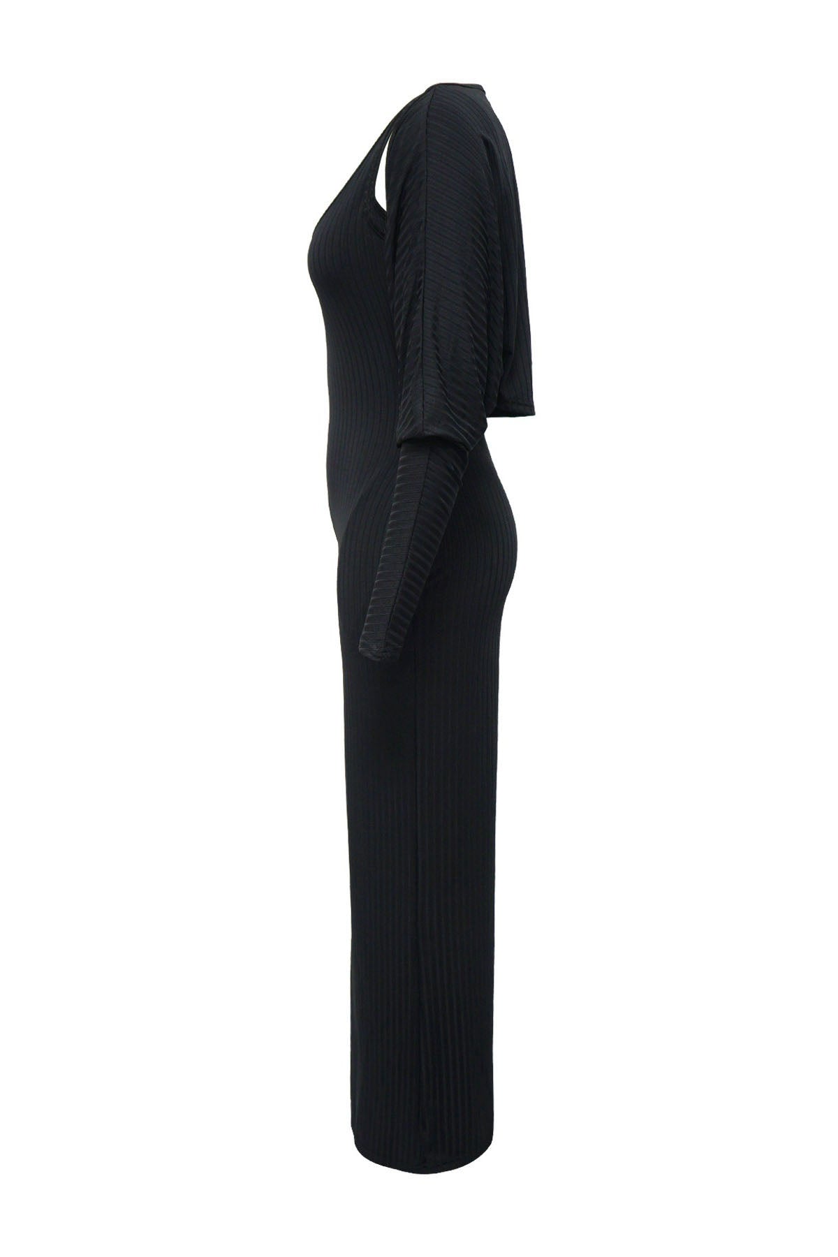 2-Piece Ribbed Knit Tank Jumpsuit & Cropped Top Set