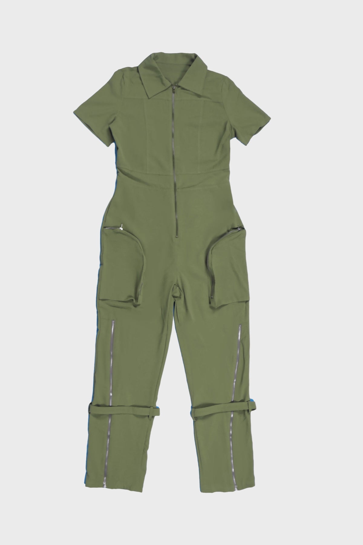 Zipper Cargo Jumpsuit