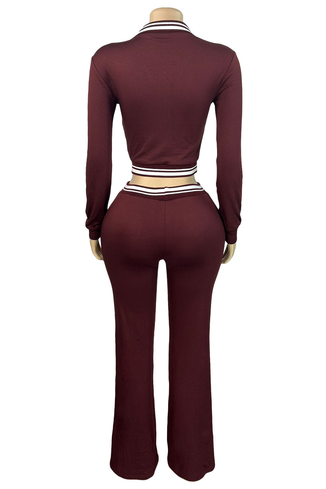 Half Zip Collar Top and Drawstring Pants Set