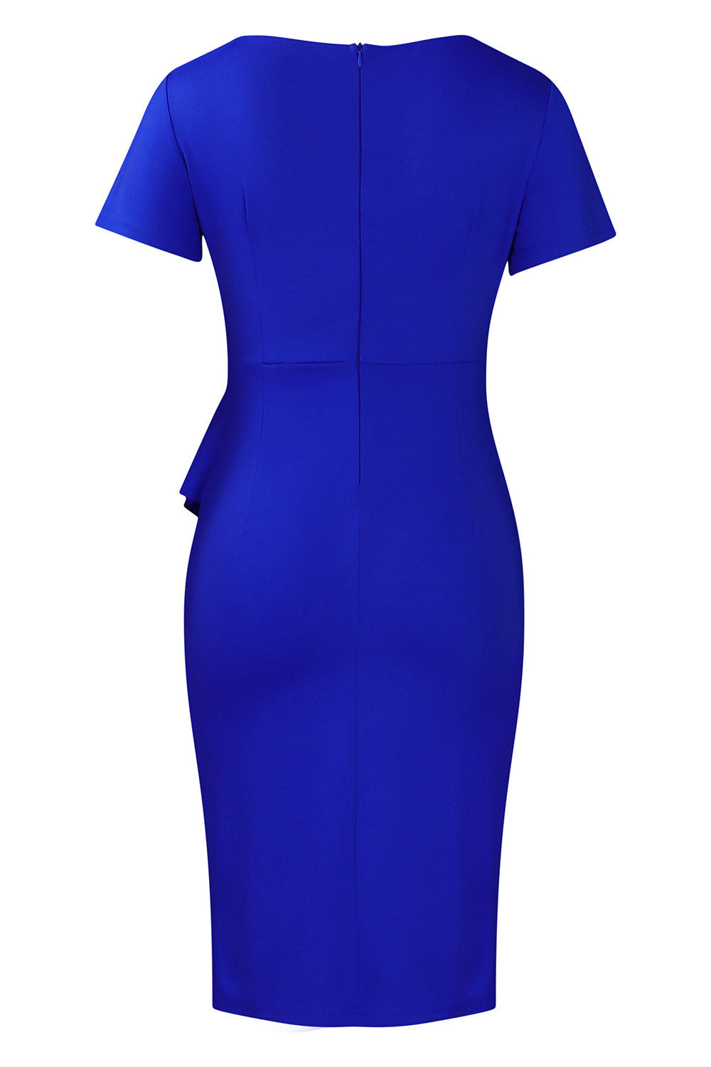 Solid Color Hip Ruffled High-Waisted Dress