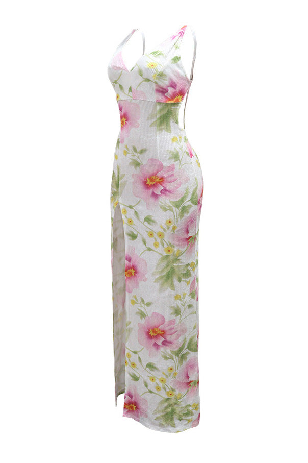 Blossom Sequin Floral Maxi Dress