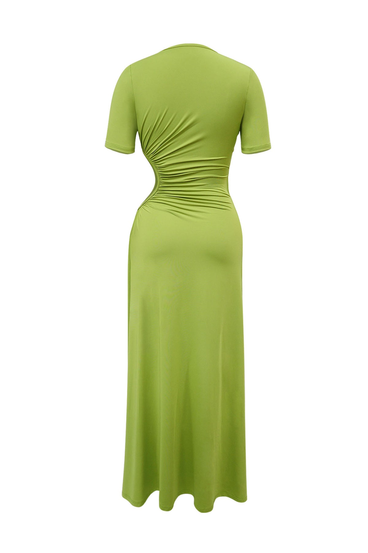 Cutout Ruched High Slit Maxi Dress