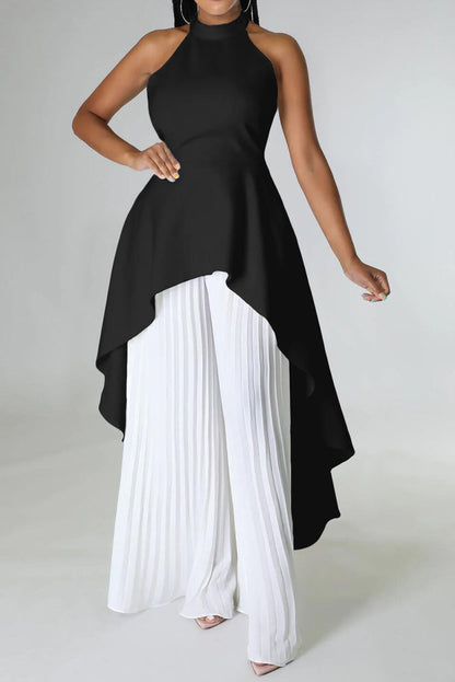 Halter Tunic Top & Pleated Pants Set
