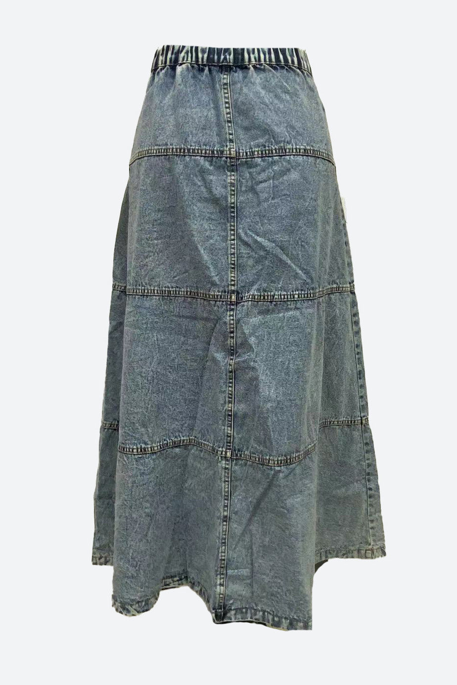 Bohemian A Line Stitching Denim Skirt