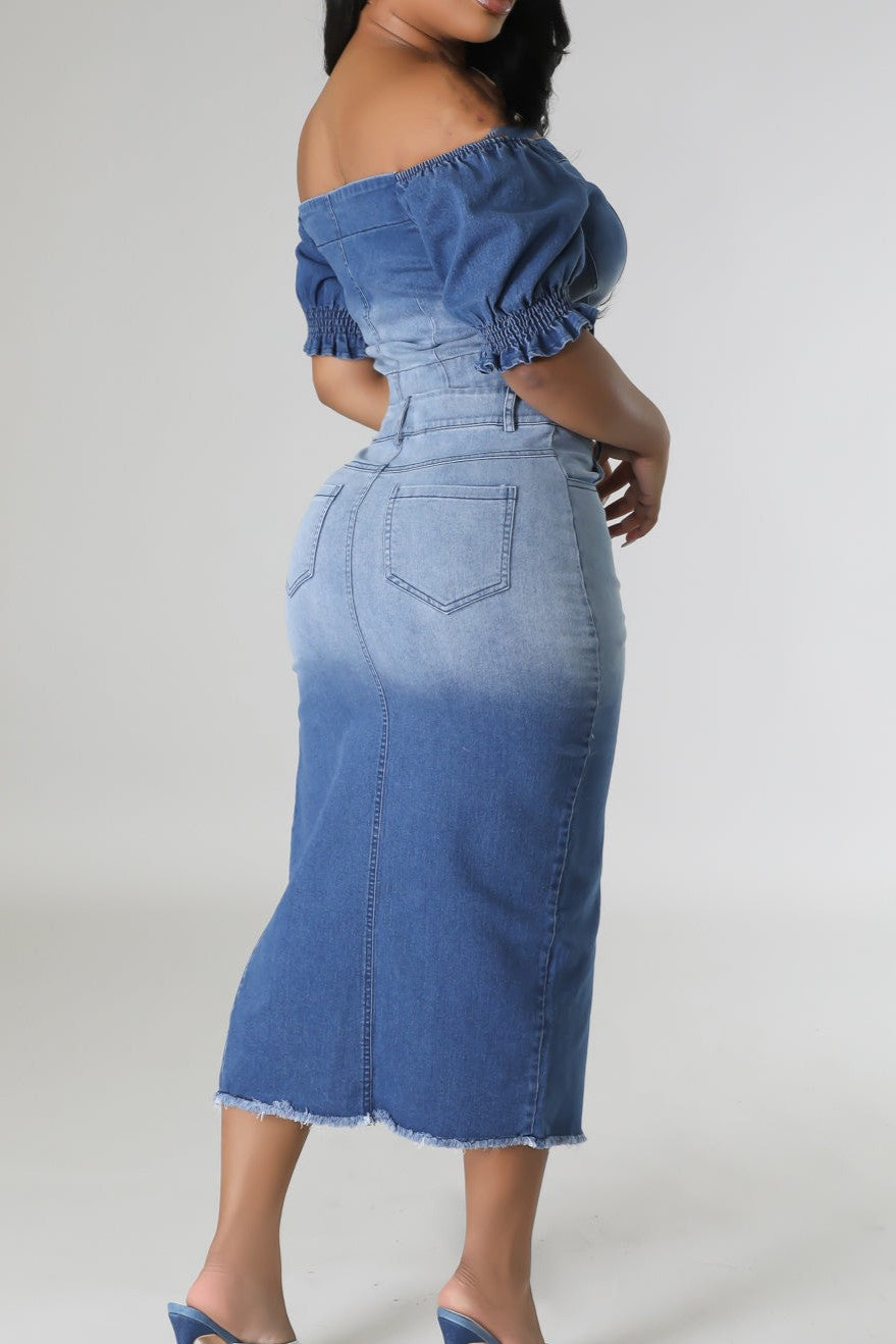 Denim Midi Skirt