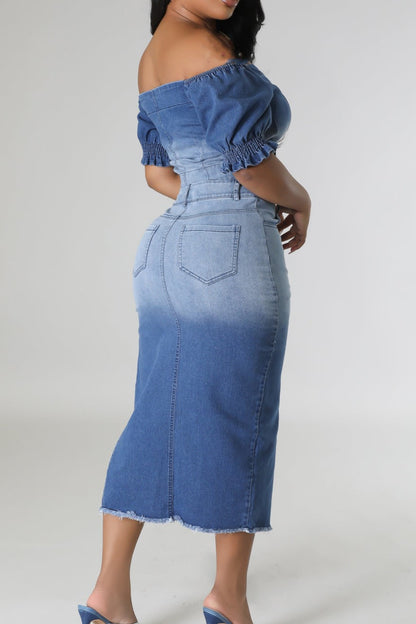 Denim Midi Skirt