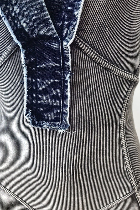 Washed Sleeveless Rompers
