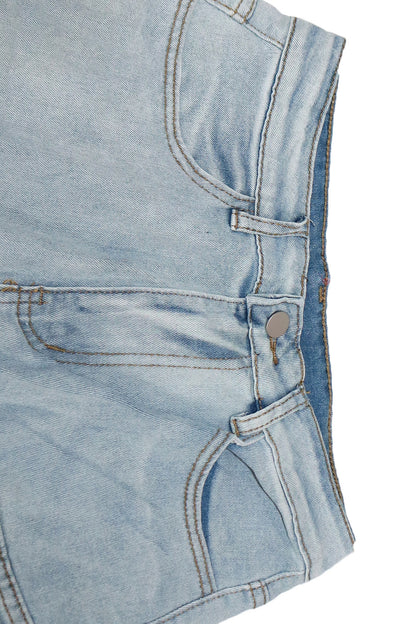 Casual Multi-Pocket Ombre Wide-Leg Jeans