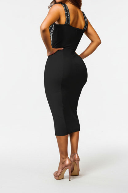 Rhinestone Cami Midi Dress