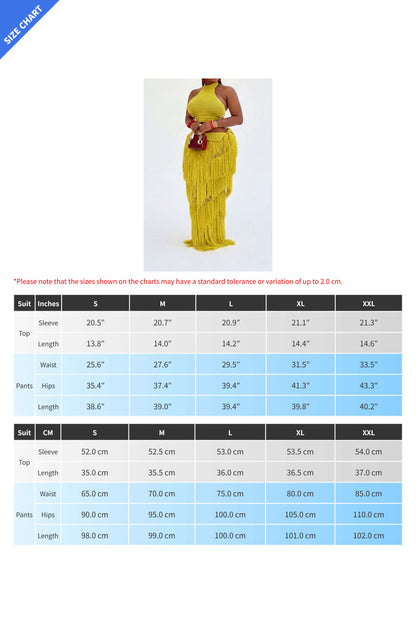 2-Piece Crochet Fringe Skirt Set