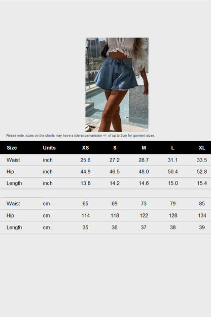 Wide Leg Denim Shorts