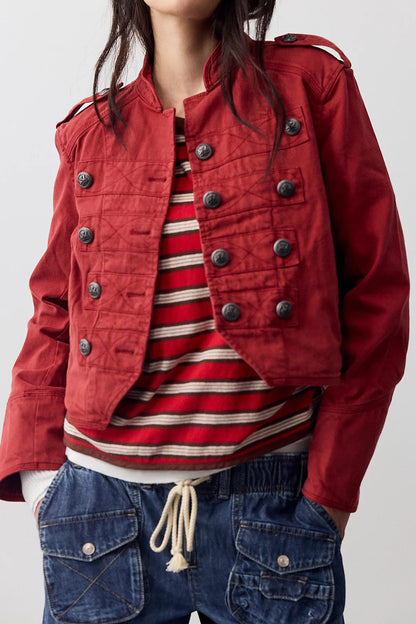 Cropped Vintage Military Band Jacket