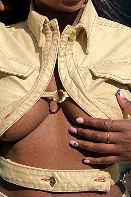Midriff Crop Top Jacket