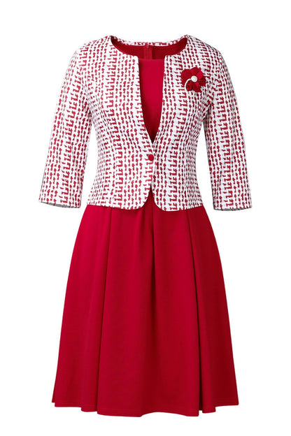2-Piece Tailored Jacket & A-Line Dress Set