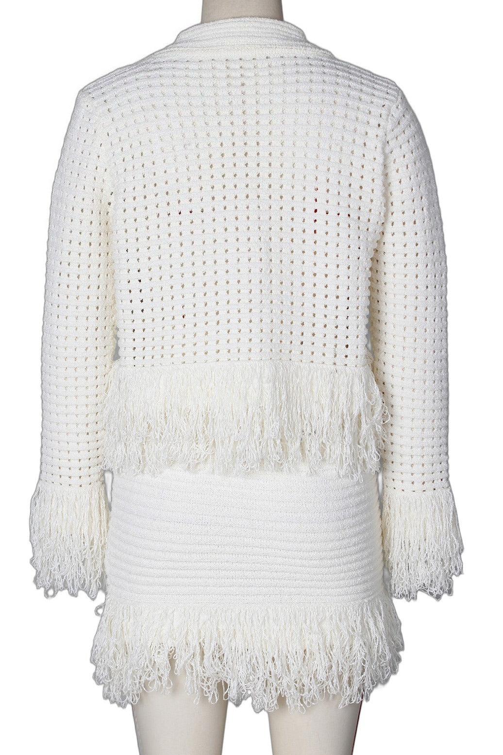 Knitted Fringe Skirt Set