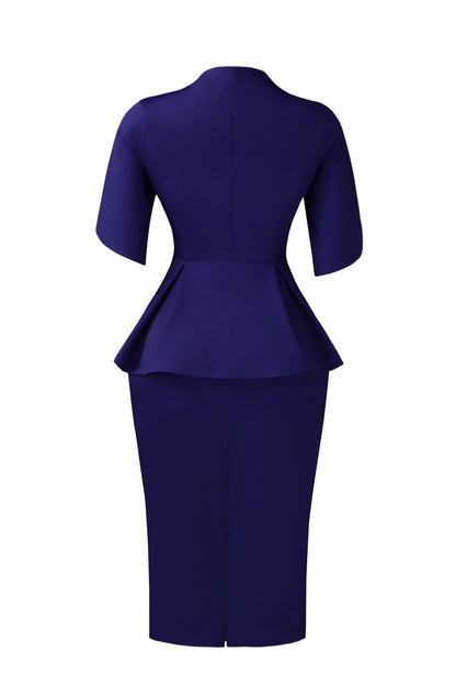 Elegant Peplum Top & Pencil Skirt Set