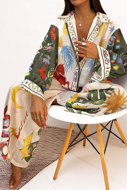 Printed Shirt and Pant Set