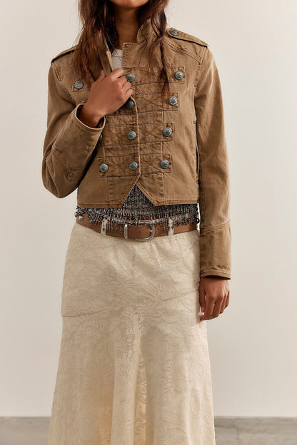 Cropped Vintage Military Band Jacket