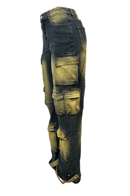 Vintage Loose Fit Multi-Pocket Cargo Jeans