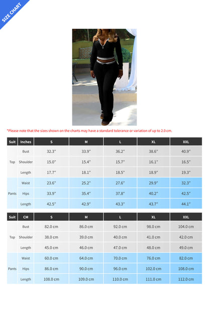 Half Zip Collar Top and Drawstring Pants Set