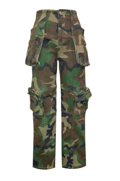 Camo Multi Pocket Cargo Pants