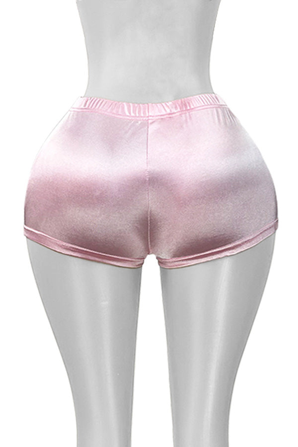 Shiny Satin Bodycon Mini Shorts