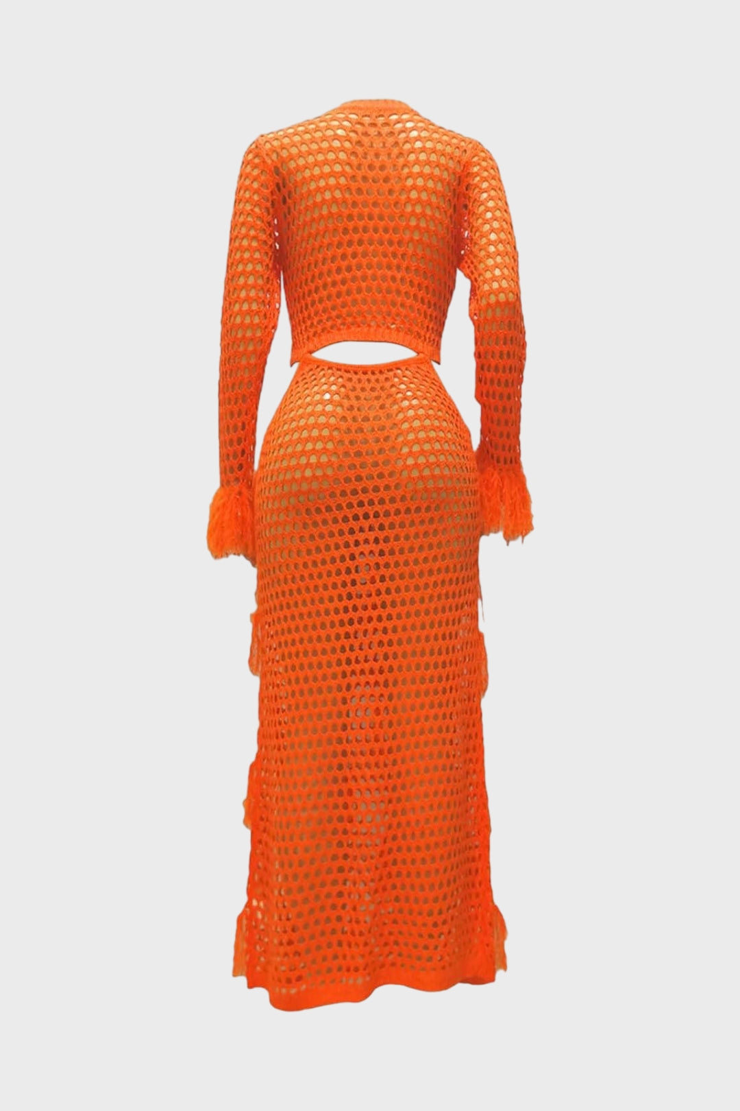 Fringe Knitting Hollow Long Dress