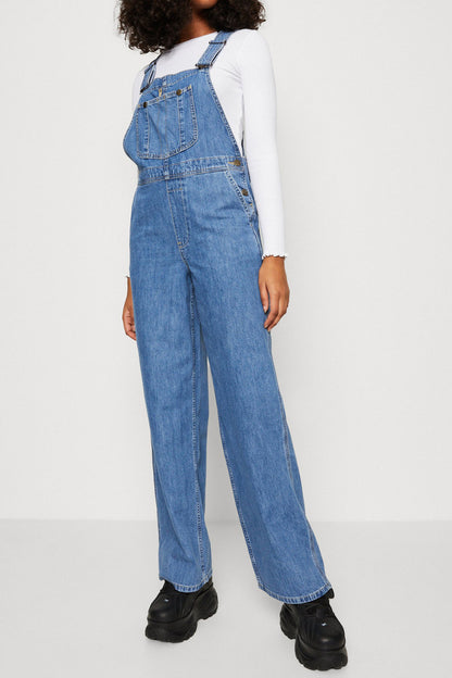 Casual Loose Fit Denim Overalls