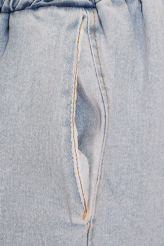 Denim Tube Top Wide Leg Pants Set