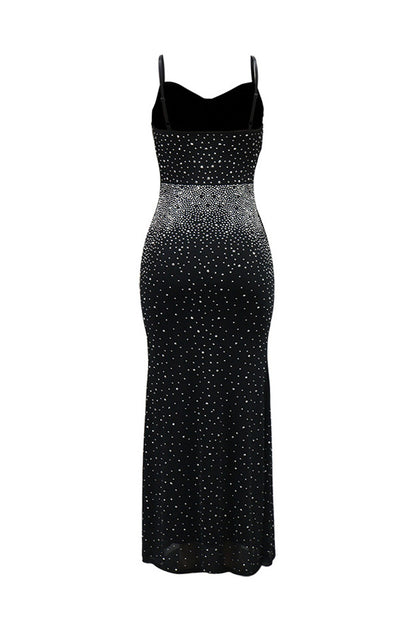 Rhinestone Corset Mermaid Maxi Gown