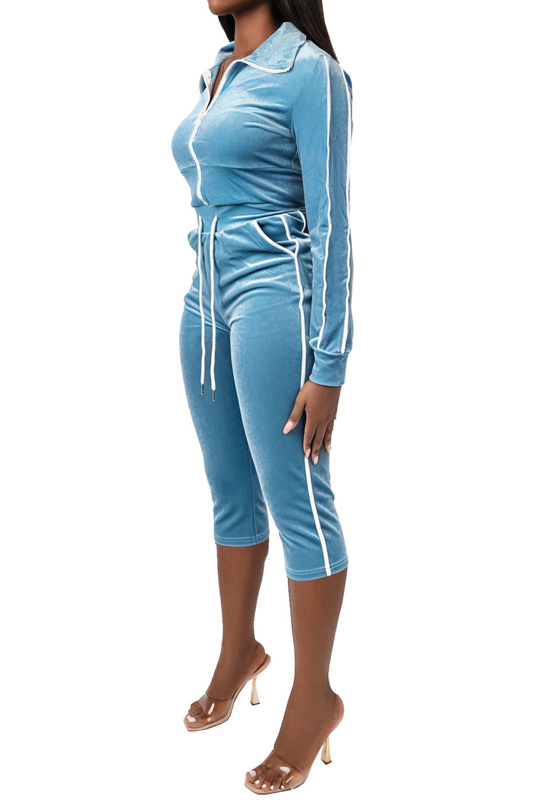 Velour 2-Piece Tracksuit Set