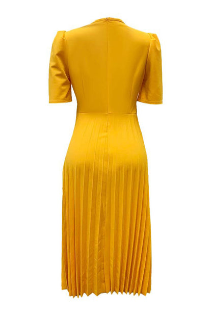 High Waist Pleated Dress