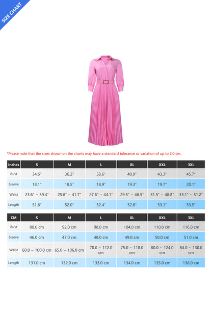 Solid Color Cinched Waist Pleated Long Dress