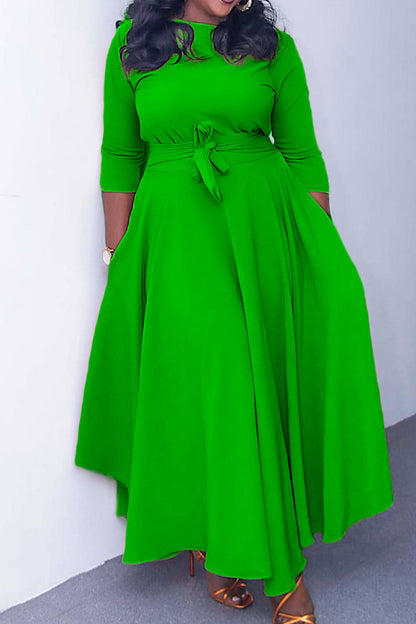 Elegant Tie-Waist A-Line Maxi Dress