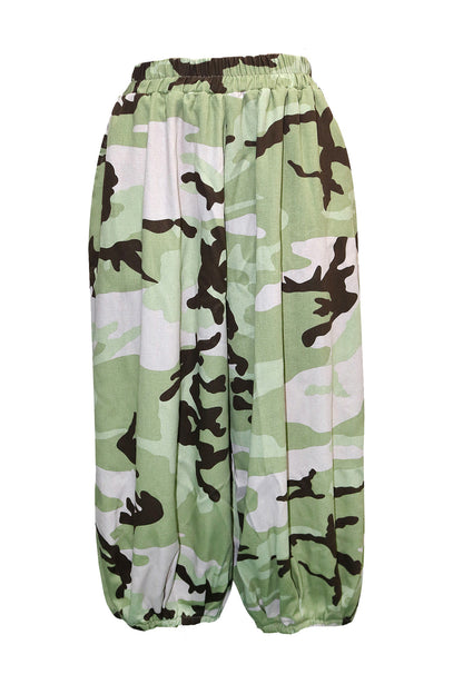 Camo Print High Waist Balloon Pants