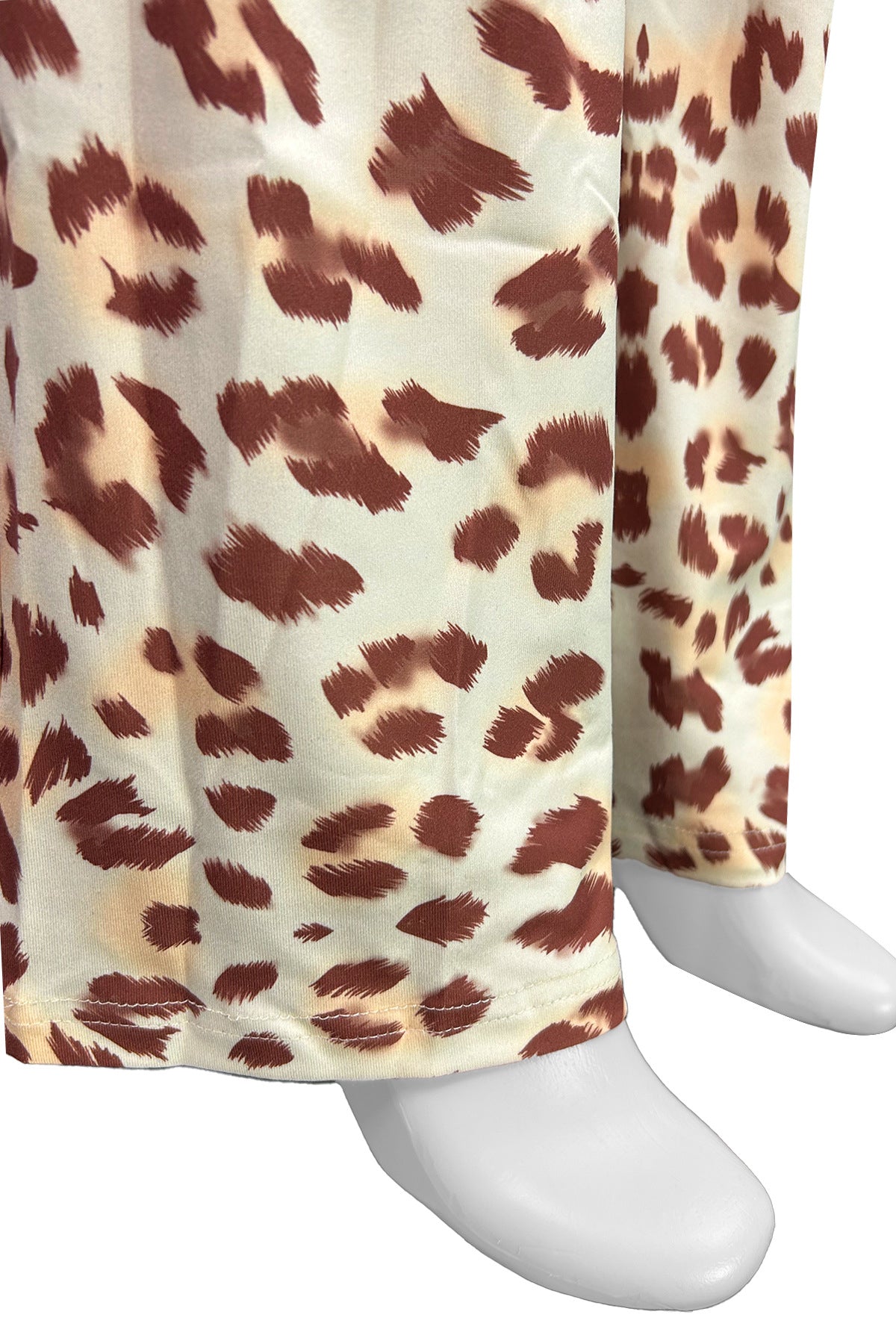 Leopard Print Zipper Jacket And Flared Pants