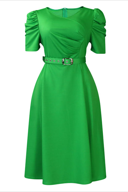 Solid Ruched Midi Dress