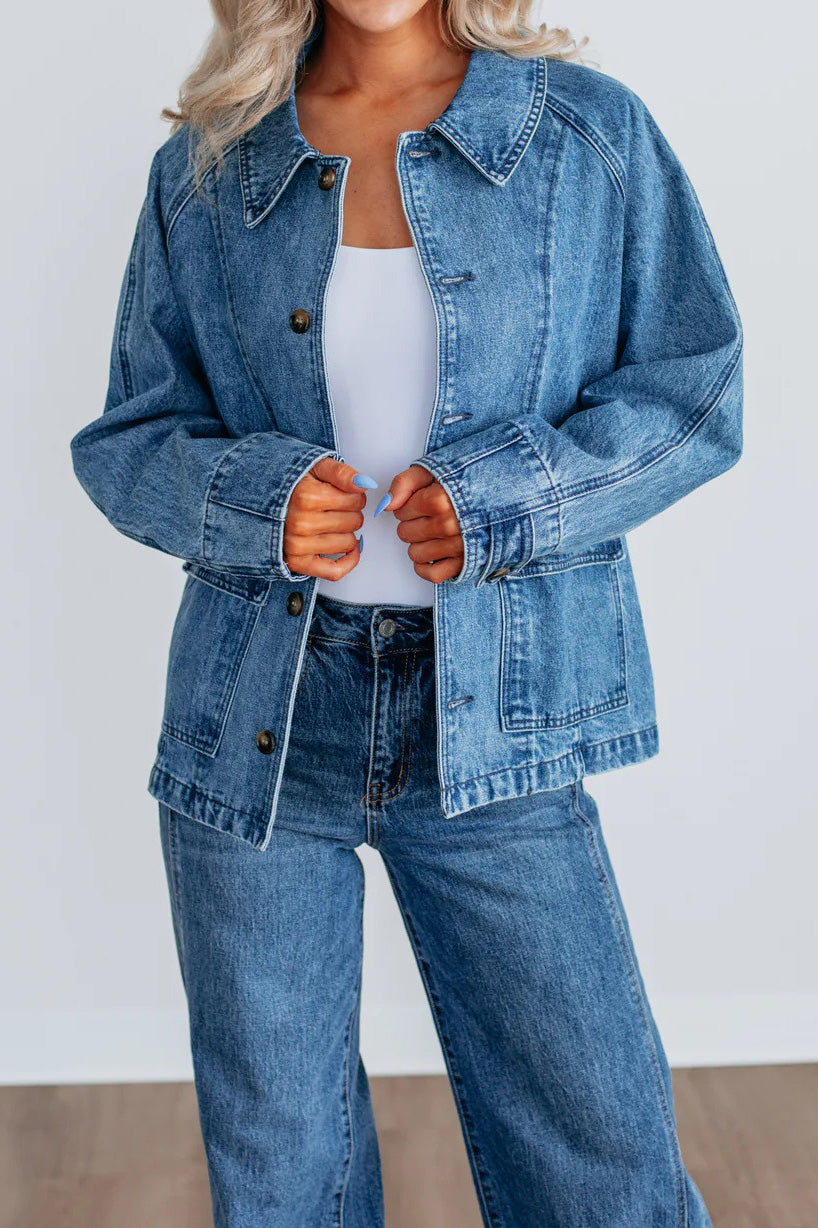Single-Breasted Denim Jacket