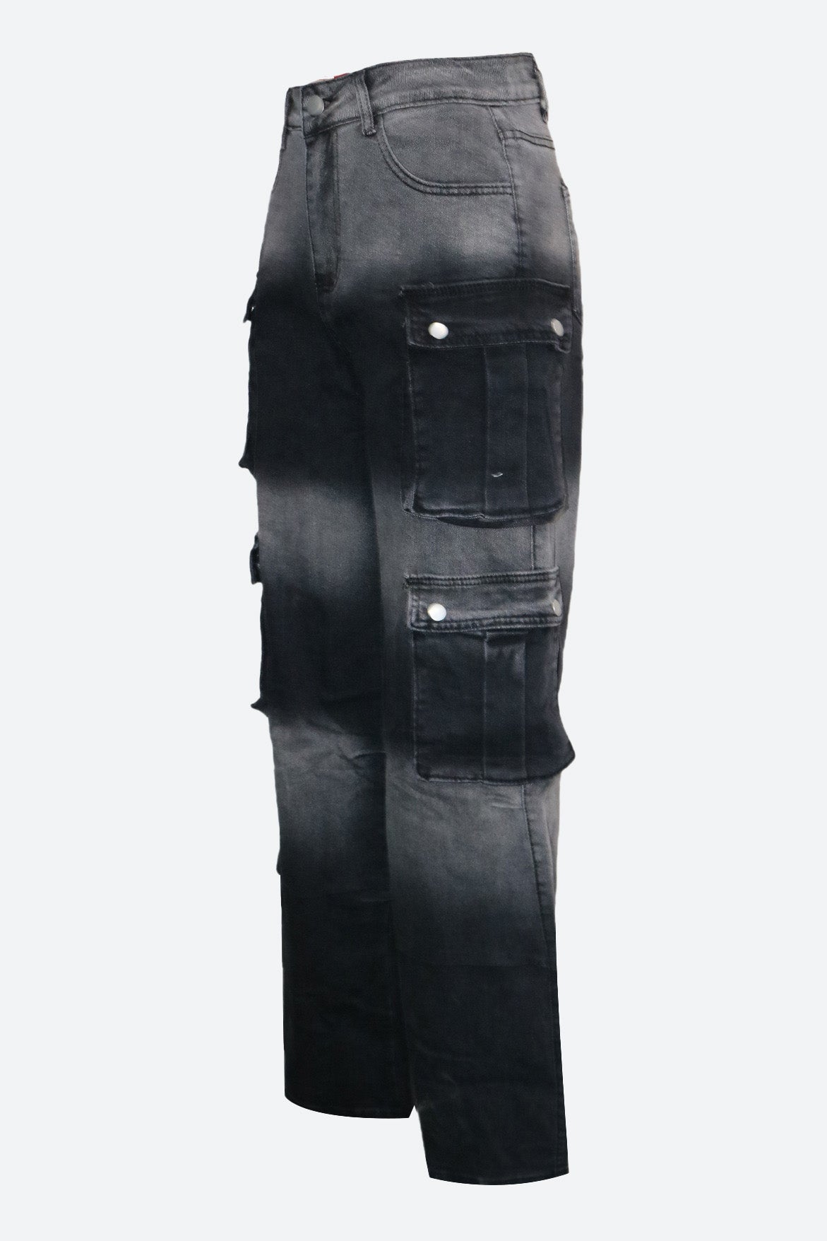 Casual Multi-Pocket Ombre Wide-Leg Jeans