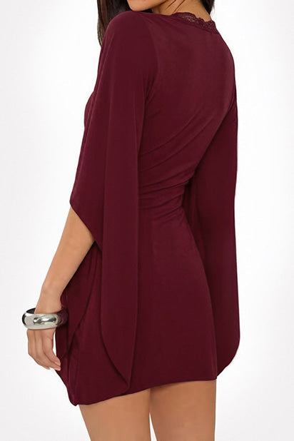 Ruffle Flare Sleeve Bodycon Dress